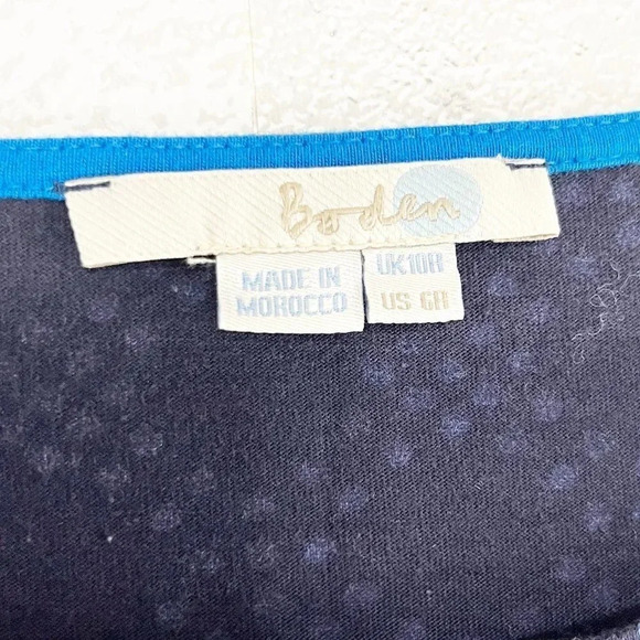 Boden Blue Mia Polka Dot Long Sleeve Jersey Day Dress Women's US Size 6 Regular - Picture 6 of 9